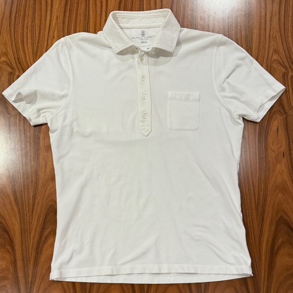 Brunello Cucinelli White Polo Shirt